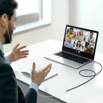  Przedłużacz kabla przewodu Audio Stereo AUX 3.5mm mini jack 1.2m czarny - zdj. dodatkowe 9