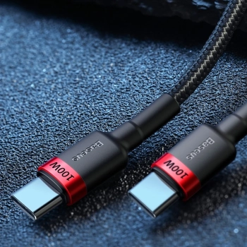  Nylonowy mocny kabel przewód USB-C PD 100W 20V 5A 2m czarny - zdj. dodatkowe 10