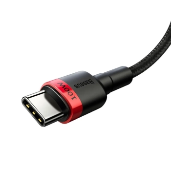 Nylonowy mocny kabel przewód USB-C PD 100W 20V 5A 2m czarny - zdj. dodatkowe 2