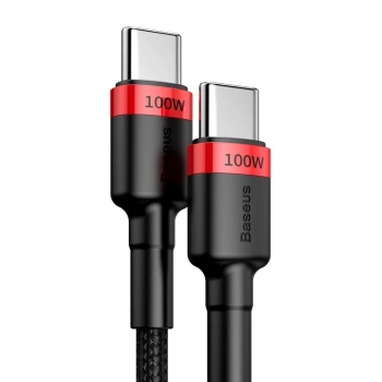  Nylonowy mocny kabel przewód USB-C PD 100W 20V 5A 2m czarny - zdj. dodatkowe 3