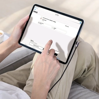  Kątowy kabel przewód USB-C Power Delivery 60W 20V 3A 1m czarno-szary - zdj. dodatkowe 3