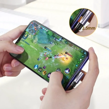  Kątowy kabel przewód USB-C Power Delivery 60W 20V 3A 2m czarno-szary - zdj. dodatkowe 8