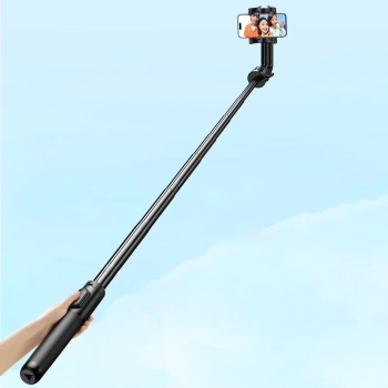  Selfie stick kijek teleskopowy do telefonu ze stojakiem i pilotem Bluetooth 1.5m czarny - zdj. dodatkowe 9