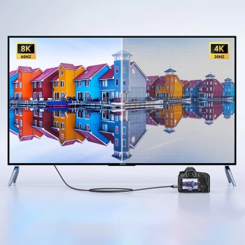  Kabel przewód przejściówka mini HDMI - HDMI 8K 2m szary - zdj. dodatkowe 2