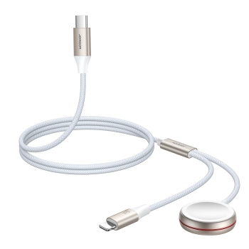  2w1 Kabel Lightning do iPhone i ładowarka indukcyjna do Apple Watch USB-C 1.5m biały - zdj. dodatkowe 5
