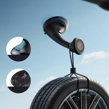  Uchwyt magnetyczny samochodowy uniwersalny do telefonu na kokpit szybę czarny - zdj. dodatkowe 8