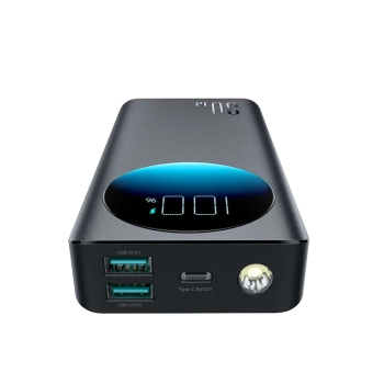  Powerbank z latarką 30W 20000mAh + kabel USB-A - USB-C 25cm czarny - zdj. dodatkowe 9