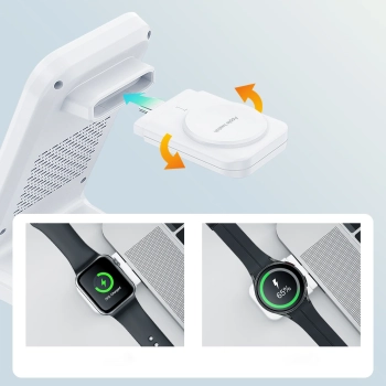  4w1 Stacja ładująca ładowarka indukcyjna Choetech T608 15W biała - zdj. dodatkowe 6