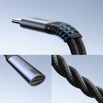  2w1 Adapter przejściówka ładowarka + słuchawki USB-C do 2x USB-C czarny - zdj. dodatkowe 3