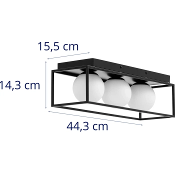  Lampa sufitowa nowoczesna 3 punktowa E9 - szklane kule w ramie - zdj. dodatkowe 5