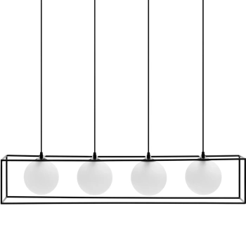  Lampa sufitowa nowoczesna 4 punktowa G9 - szklane kule w ramie - zdj. dodatkowe 1