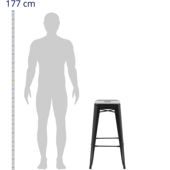  Stołek taboret hoker barowy loft czarny - 2 szt - zdj. dodatkowe 2