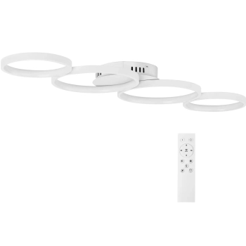  Lampa sufitowa nowoczesna LED z pilotem - 4 białe okręgi - zdj. dodatkowe 1