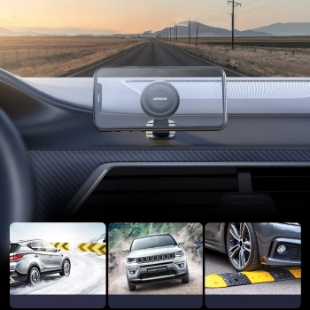  Uchwyt magnetyczny do telefonu magnetyczny na kokpit deskę rozdzielczą ciemnoszary - zdj. dodatkowe 10