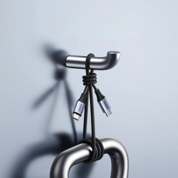  Kabel przewód USB-C PD w oplocie 240W 5A 480Mb/s 1m czarno szary - zdj. dodatkowe 6