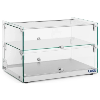 Witryna cukiernicza bufetowa na ciasta desery muffiny szklana 2 półki 50 l