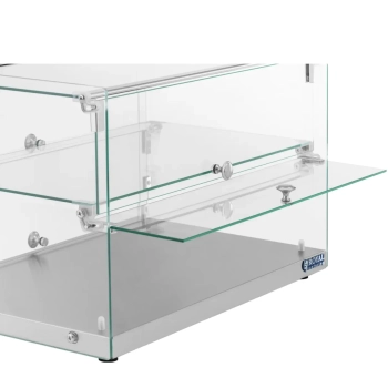  Witryna cukiernicza bufetowa na ciasta desery muffiny szklana 2 półki 50 l - zdj. dodatkowe 2