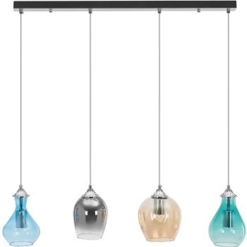  Lampa sufitowa nowoczesna 4 punktowa E27 - szklane klosze - zdj. dodatkowe 1