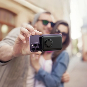  Powerbank bezprzewodowy 10000mAh 20W MagSafe z podstawką + kabel USB-C czarny - zdj. dodatkowe 3