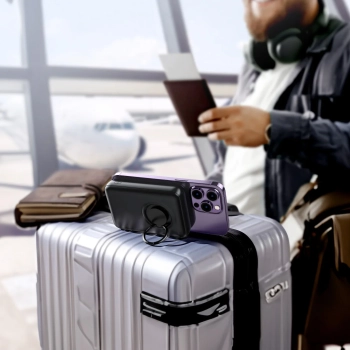  Powerbank bezprzewodowy 10000mAh 20W MagSafe z podstawką + kabel USB-C czarny - zdj. dodatkowe 5