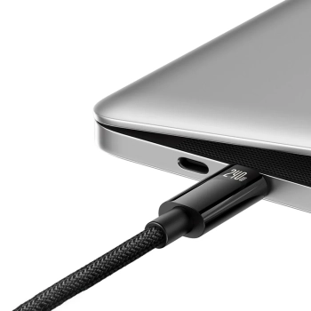  Kabel przewód USB-C w oplocie 480Mb/s 240W Tungsten Gold 3m czarny - zdj. dodatkowe 2