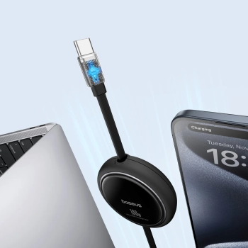  Kabel przewód wysuwany zwijany USB-C 100W Free2Draw Mini 1m czarny - zdj. dodatkowe 3
