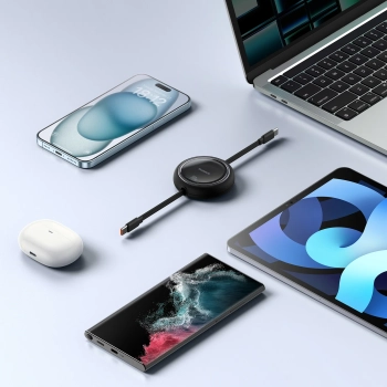  Kabel przewód wysuwany zwijany USB-C 100W Free2Draw Mini 1m czarny - zdj. dodatkowe 7