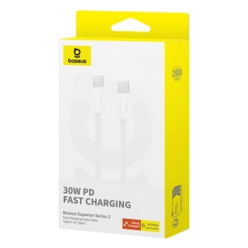  Kabel przewód USB-C 30W PD 480Mb/s Superior Series ll 2m biały - zdj. dodatkowe 4