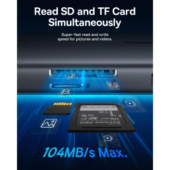  11w1 HUB Adapter USB-C USB-A / PD / HDMI / DP / RJ-45 / SD / TF czarny - zdj. dodatkowe 7