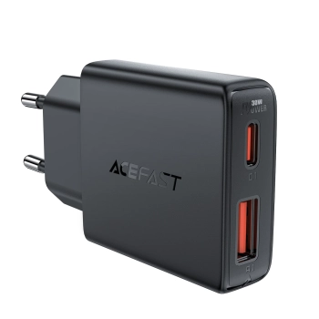  Mała płaska ładowarka sieciowa GaN PD 30W USB-A USB-C czarna - zdj. dodatkowe 3