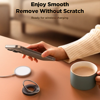  Magnetyczny uchwyt na telefon MagSafe ring na palec czarny - zdj. dodatkowe 4