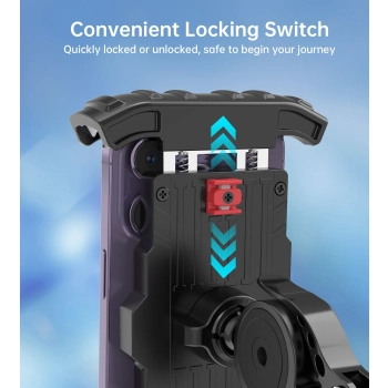  Uchwyt rowerowy motocyklowy na telefony 4.7-7'' na kierownicę czarny - zdj. dodatkowe 3