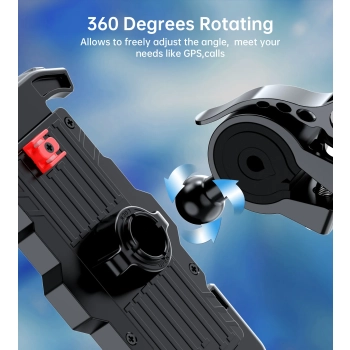  Uchwyt rowerowy motocyklowy na telefony 4.7-7'' na kierownicę czarny - zdj. dodatkowe 5