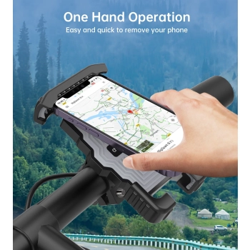  Uchwyt rowerowy motocyklowy na telefony 4.7-7'' na kierownicę czarny - zdj. dodatkowe 6