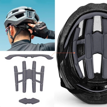  Kask rowerowy MTB z wbudowanymi diodami LED USB czerwone światło szary - zdj. dodatkowe 6