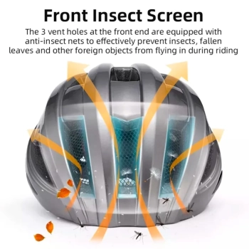  Kask rowerowy MTB z wbudowanymi diodami LED USB czerwone światło czarny - zdj. dodatkowe 1