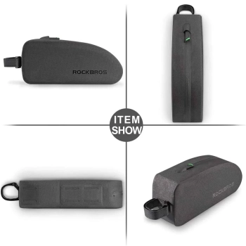  Twarda wodoodporna torba rowerowa na ramę poj. 1.6L czarna - zdj. dodatkowe 2