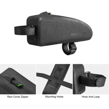  Twarda wodoodporna torba rowerowa na ramę poj. 1.6L czarna - zdj. dodatkowe 3