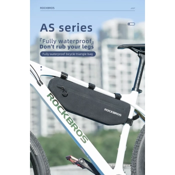  Wodoodporna torba rowerowa mocowana na rzepy pod ramę 3L czarna - zdj. dodatkowe 1