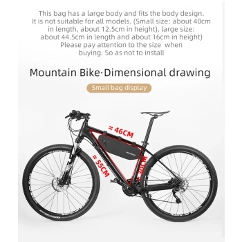  Wodoodporna torba rowerowa mocowana na rzepy pod ramę 3L czarna - zdj. dodatkowe 4