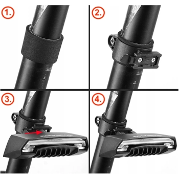  Lampka rowerowa tylna z pilotem laserem i funkcją kierunkowskazów USB-A - zdj. dodatkowe 9