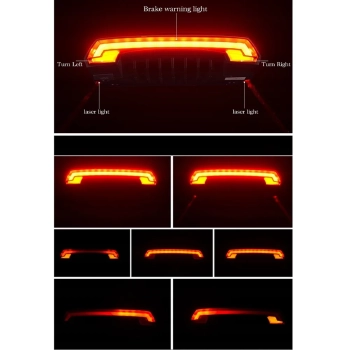 Lampka rowerowa tylna z pilotem laserem i funkcją kierunkowskazów USB-A - zdj. dodatkowe 3