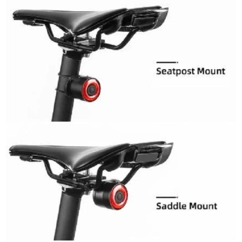  Lampa rowerowa tylna czerwona system STOP cztery tryby pracy - zdj. dodatkowe 2