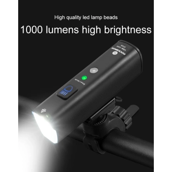  Lampka rowerowa przednia 1000lm 5 trybów pracy latarka wodoodporna USB - zdj. dodatkowe 9