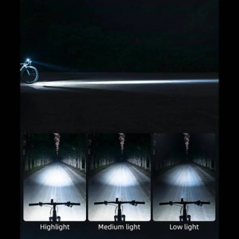  Lampka rowerowa przednia 400lm + kabel micro USB 4 tryby pracy - zdj. dodatkowe 3