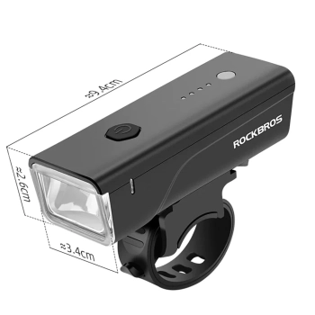  Lampka rowerowa przednia 260lm + kabel USB-C 4 tryby pracy - zdj. dodatkowe 10