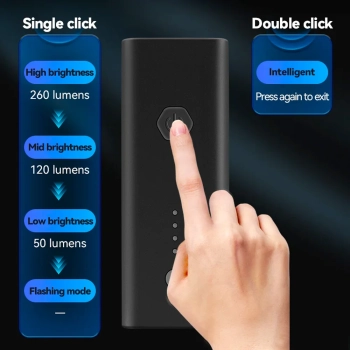  Lampka rowerowa przednia 260lm + kabel USB-C 4 tryby pracy - zdj. dodatkowe 3