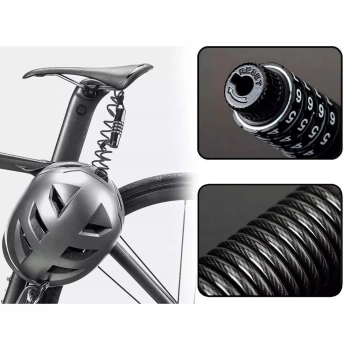  Zapięcie rowerowe zamek na szyfr lina 1.5m - czarne - zdj. dodatkowe 3