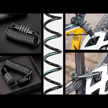  Zapięcie rowerowe zamek na szyfr lina 1.5m - czarne - zdj. dodatkowe 5