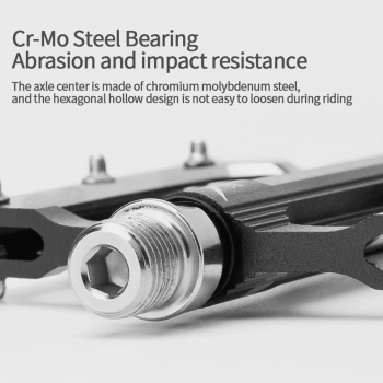  Zestaw pedałów rowerowych MTB atntypoślizgowe stop aluminium czarny - zdj. dodatkowe 4